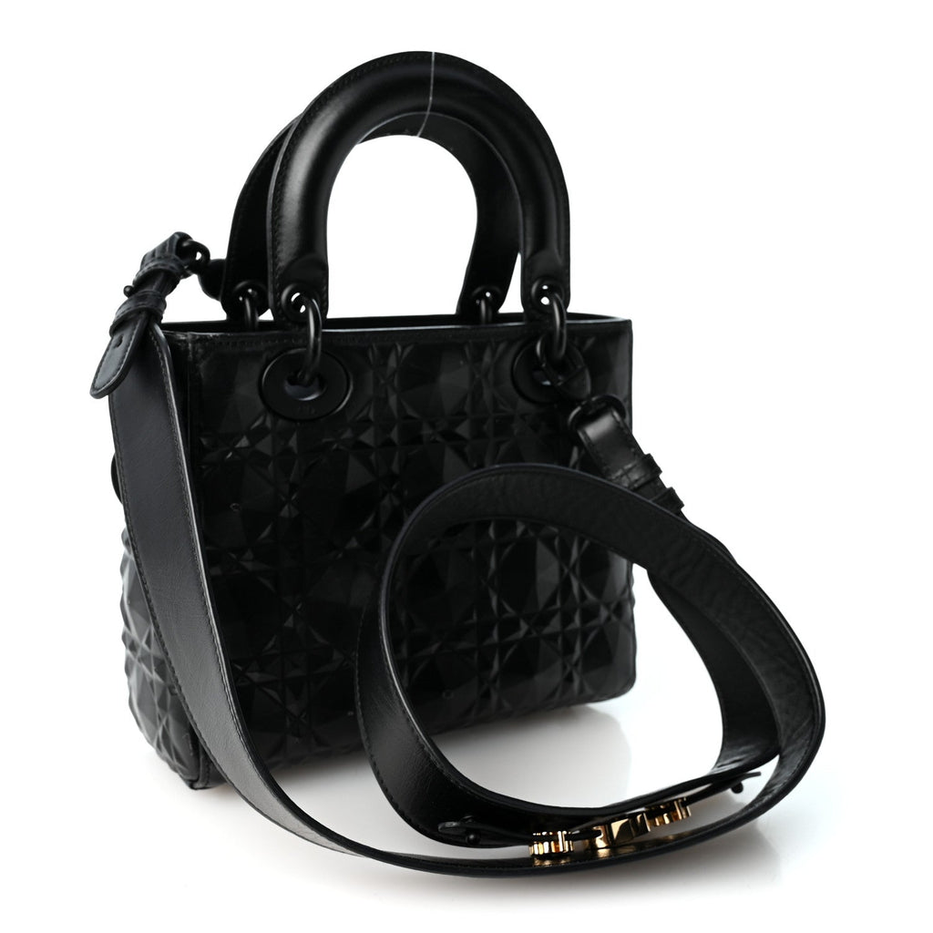 Calfskin Cannage Diamond Small My ABCDior Lady Dior Black