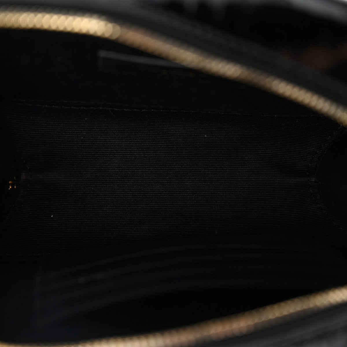 Patent Matelasse Monogram Toy Vicky Camera Bag Black