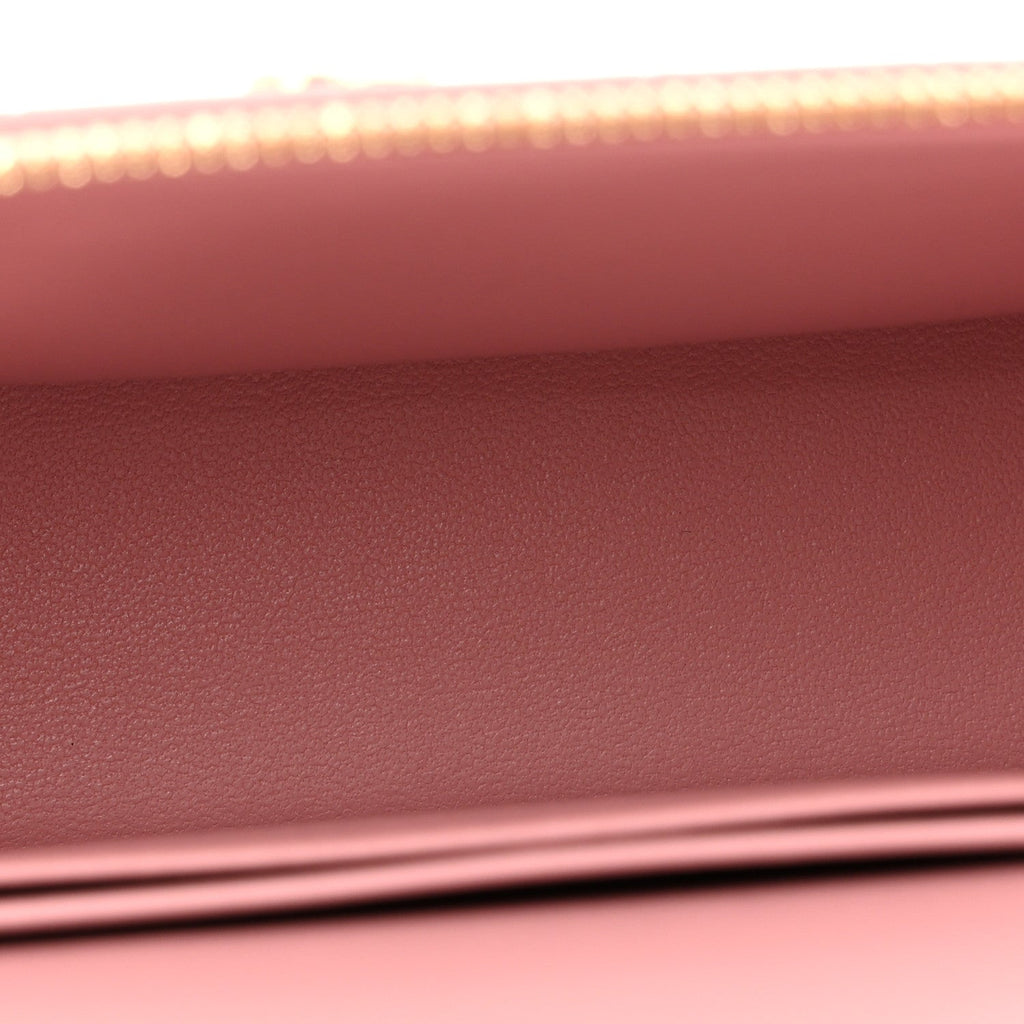 Calfskin Crocodile Embossed Crococo Exoticoco Vanity With Chain Light Pink