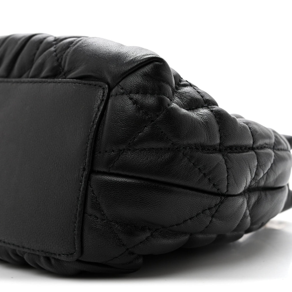 Gaufre Lambskin Cannage Delices Mini Bag Black
