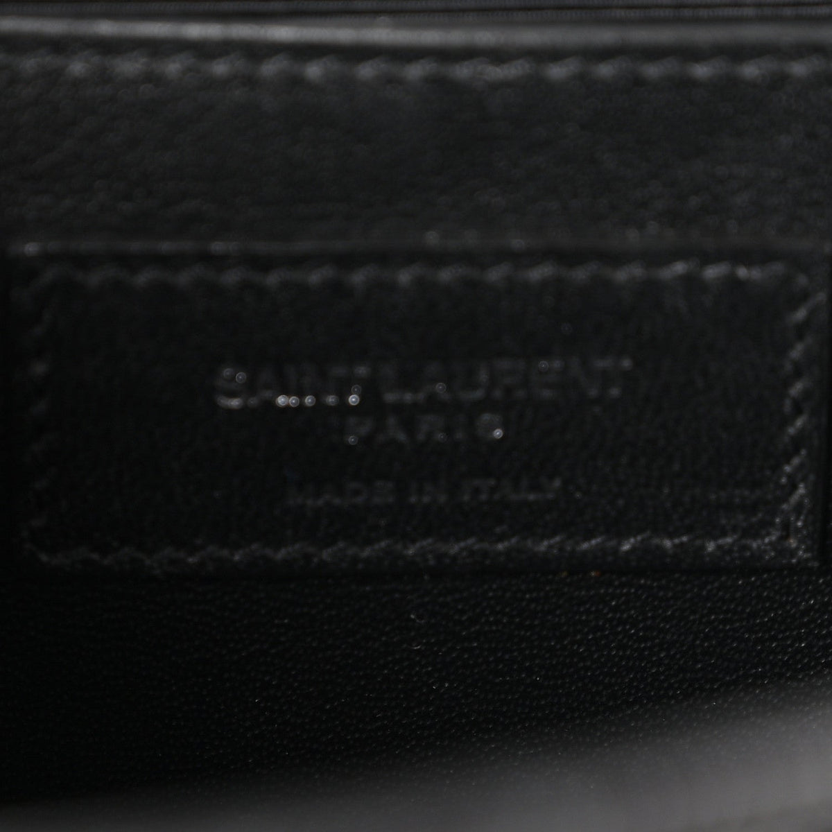 Grain De Poudre Textured Mixed Matelasse Triquilt Medium Monogram Satchel Black