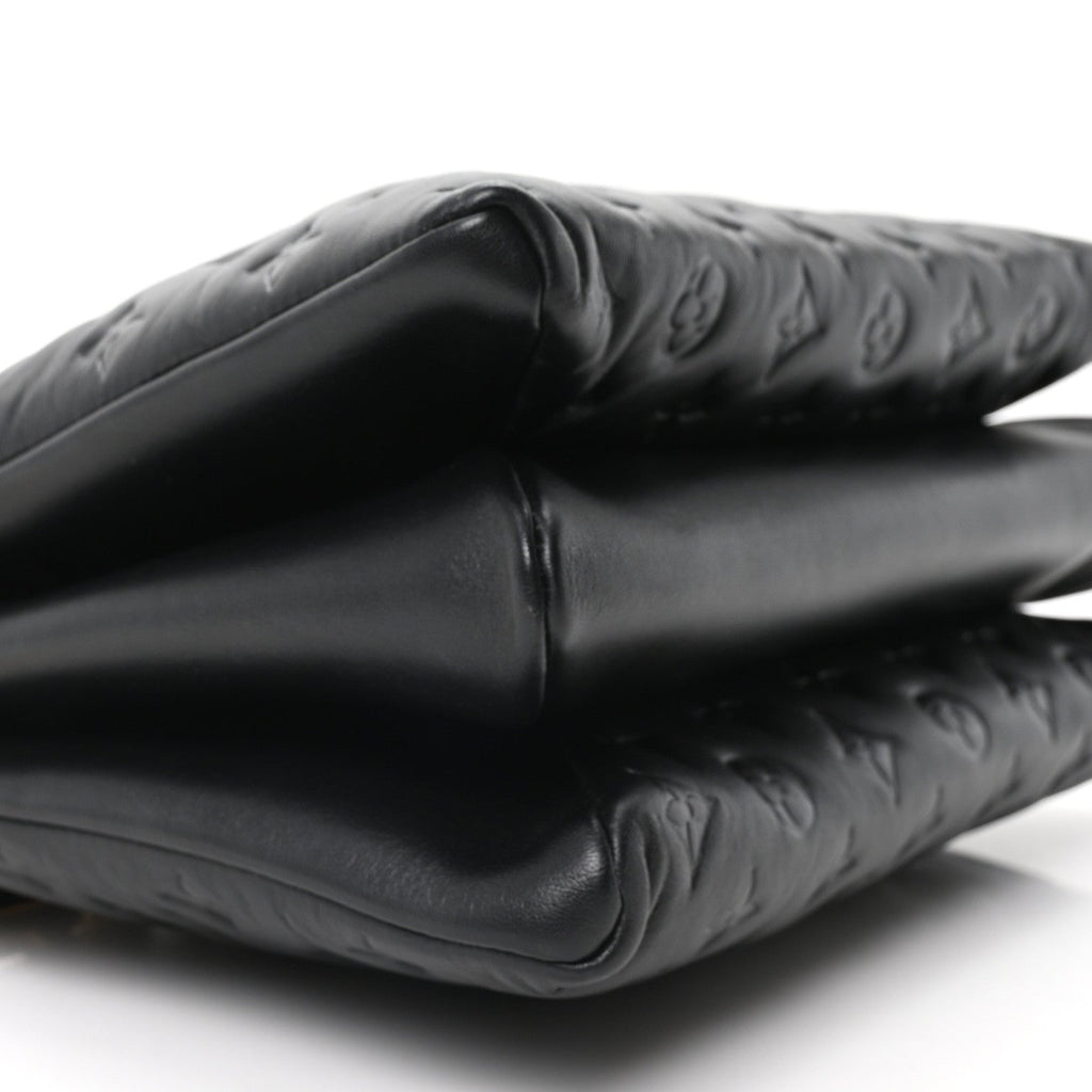 Lambskin Embossed Monogram Coussin MM Black