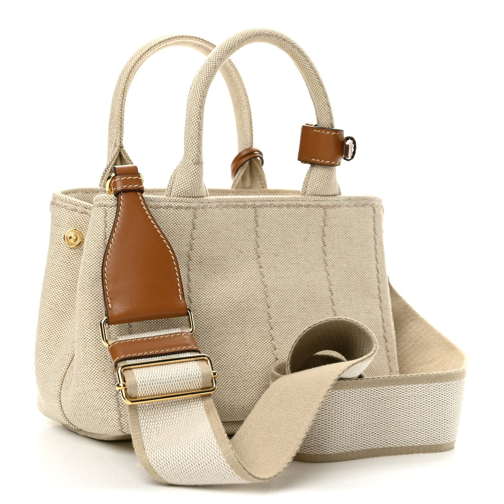 Canvas Mistolino Ricamo Small Logo Tote Naturale