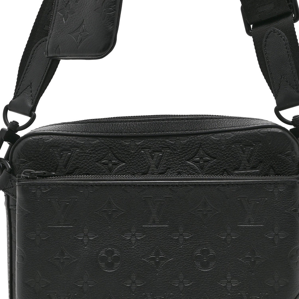 Calfskin Monogram Shadow Trio Messenger Black