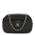 Caviar Quilted Chain Camera Bag Black