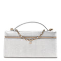 Lizard Embossed Calfskin Exoticoco Long Vanity With Chain Silvery