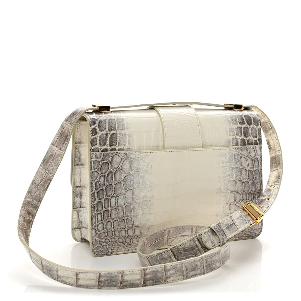 Niloticus Crocodile Himalaya 30 Montaigne Flap Bag Latte
