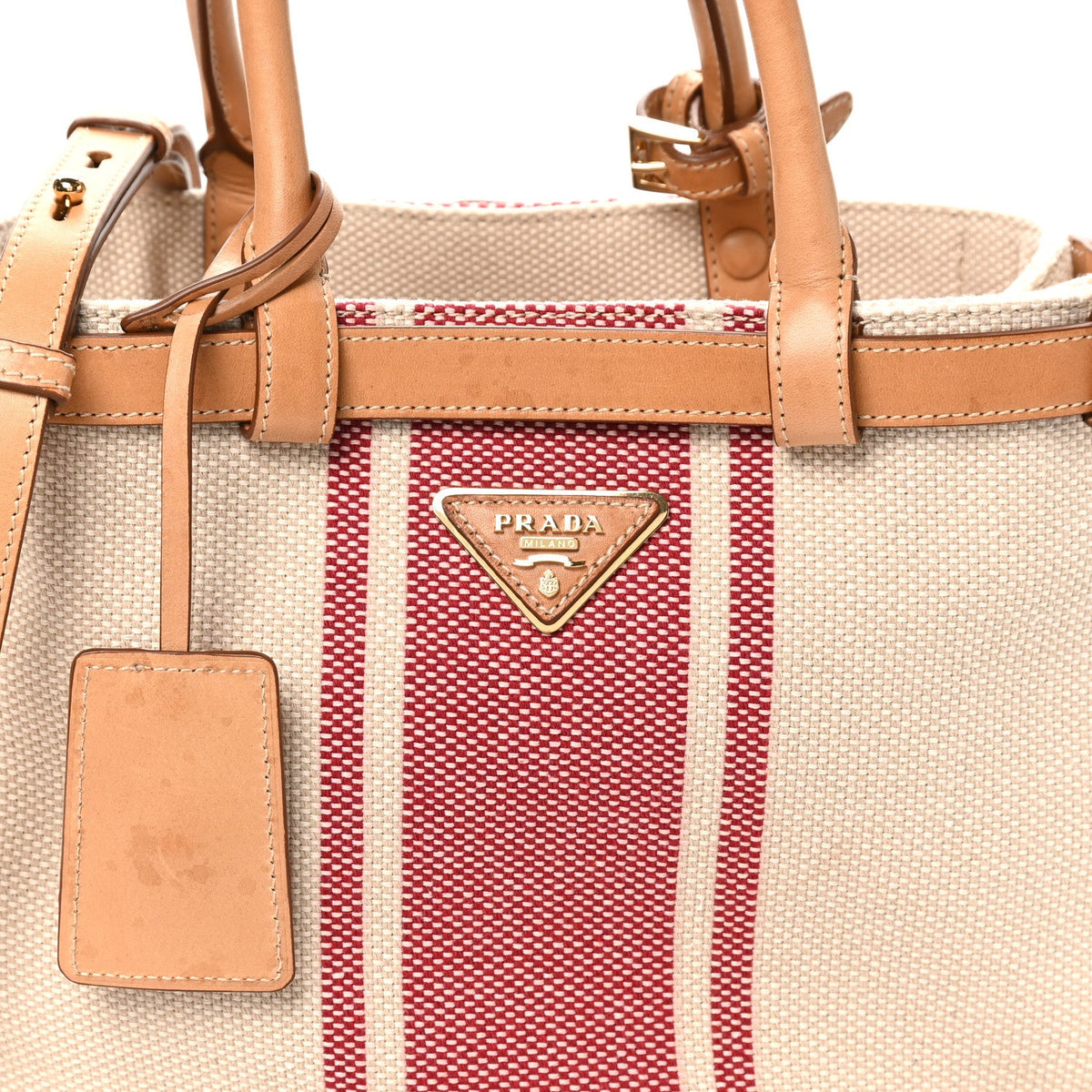 Canapa Vitello Small Buckle Bag Tan Red