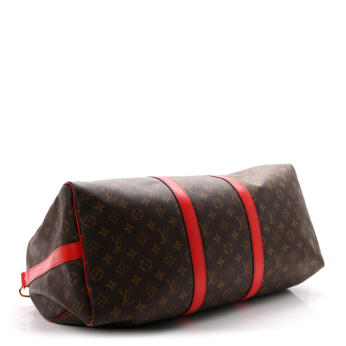 Calfskin Monogram Keepall Bandouliere 50 Coquelicot