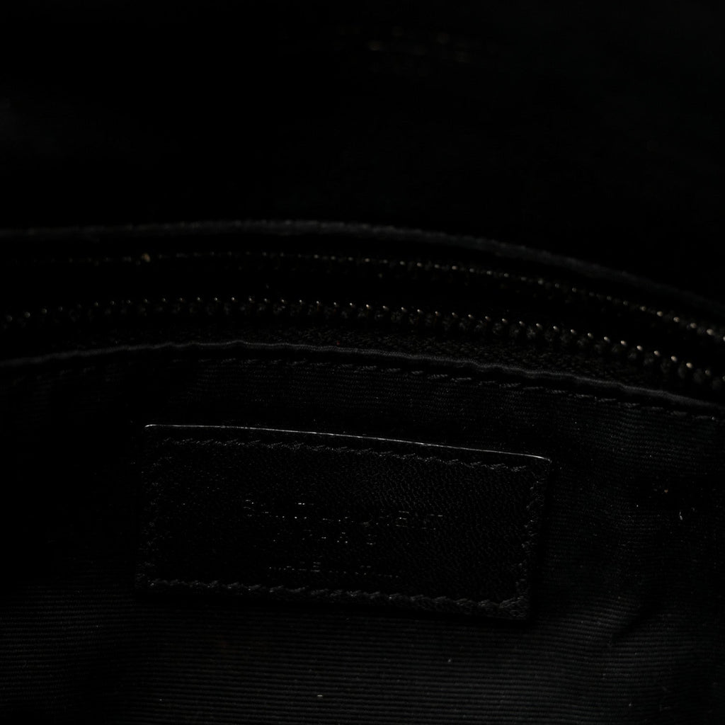 Lambskin Quilted Toy Loulou Puffer Monogram Monochrome Chain Satchel Black