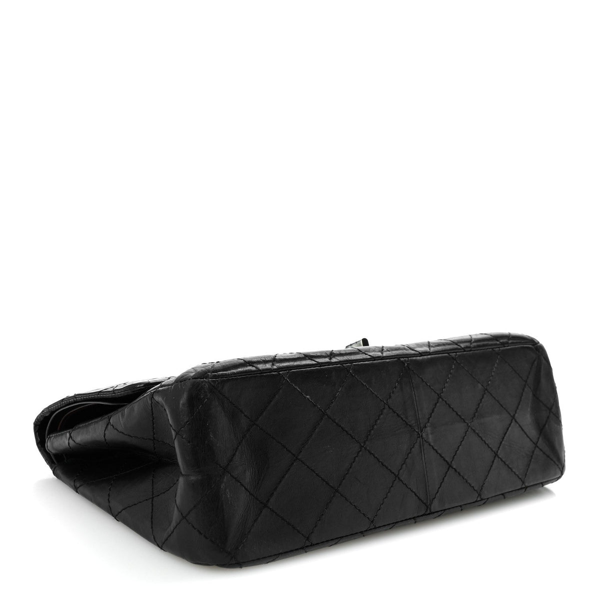 Aged Calfskin Quilted 2.55 Reissue 227 Flap Black