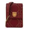 Lambskin Studded Vertical Diorama Spicy Red