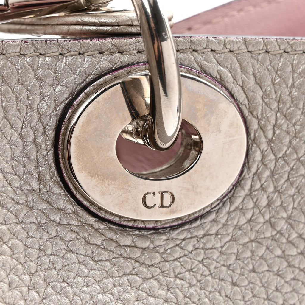 Metallic Bullcalf Medium Diorissimo Bag Champagne