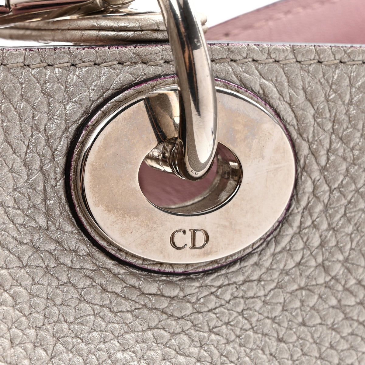 Metallic Bullcalf Medium Diorissimo Bag Champagne