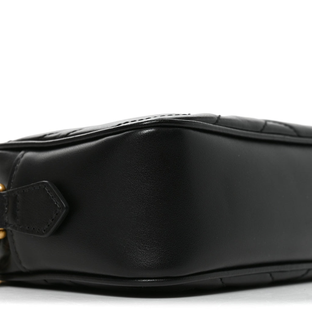 Calfskin Matelasse Mini GG Marmont Chain Shoulder Bag Black