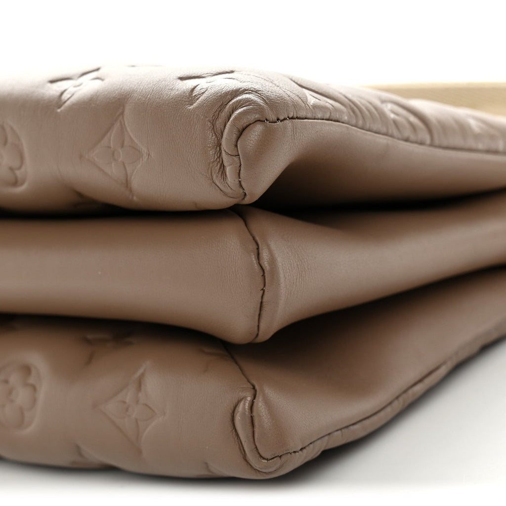 Lambskin Embossed Monogram Coussin PM Taupe