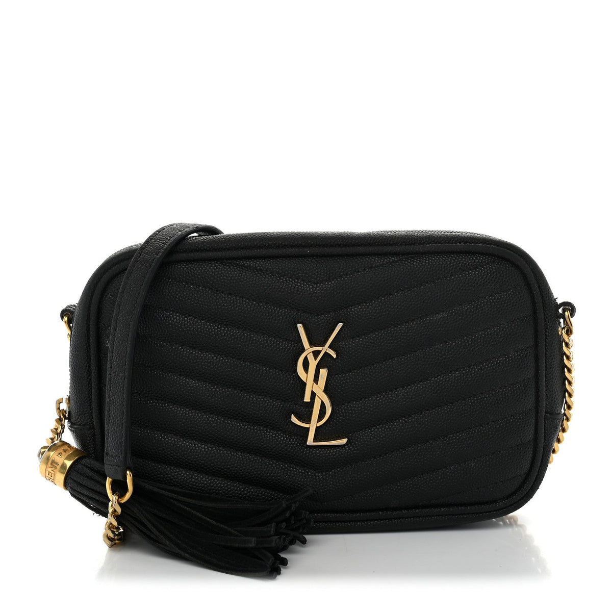 Grain De Poudre Matelasse Monogram Mini Lou Camera Bag Black