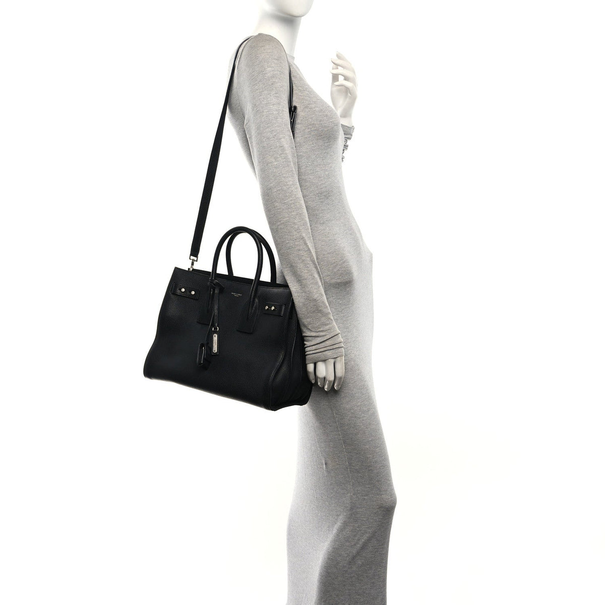 Grained Calfskin Small Supple Sac De Jour Black