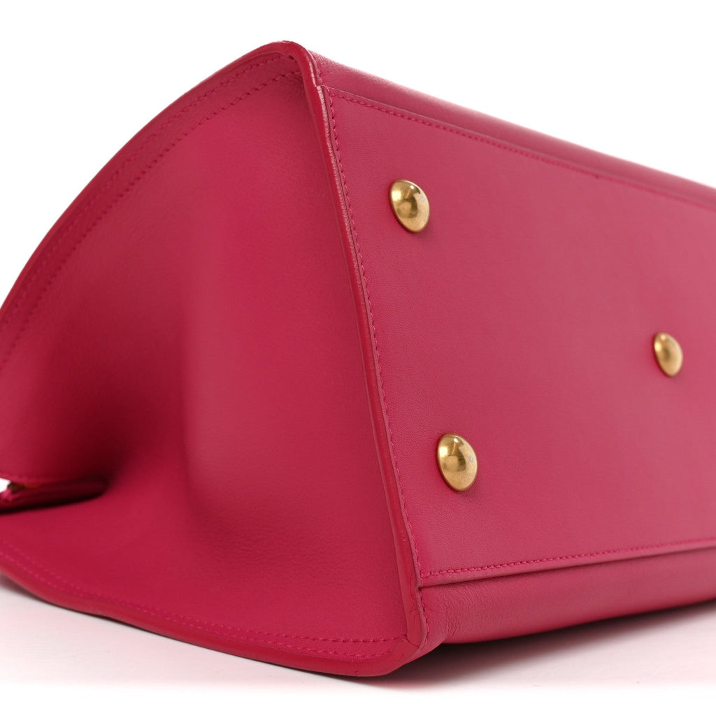 Calfskin Small Classic Y Cabas Fuchsia