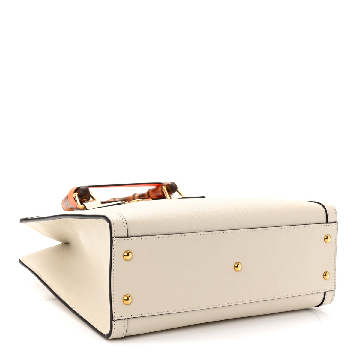 Wonka Grain Calfskin Small Diana Tote Bag Mystic White Orange Fluo