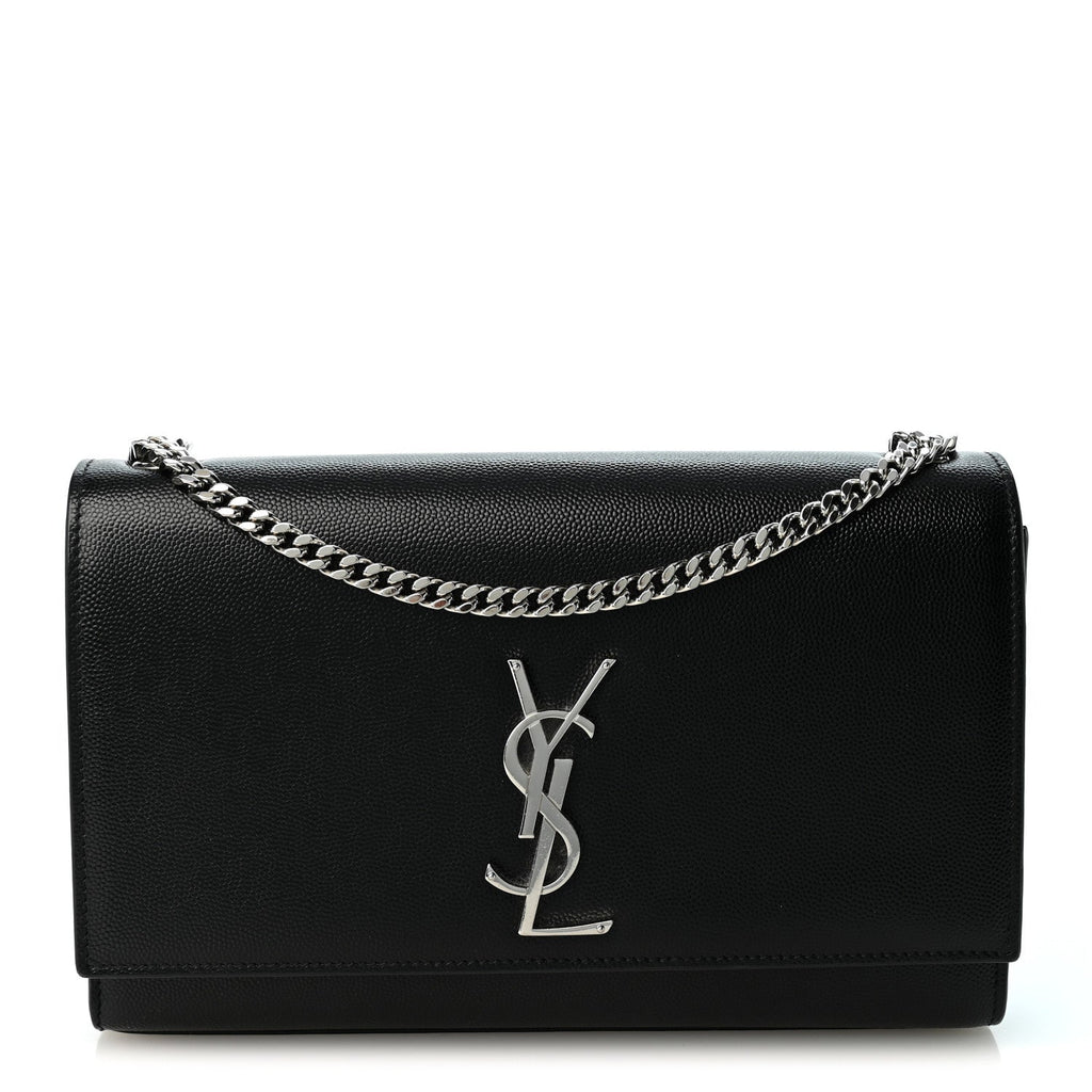 Grain De Poudre Medium Classic Monogram Kate Satchel Black