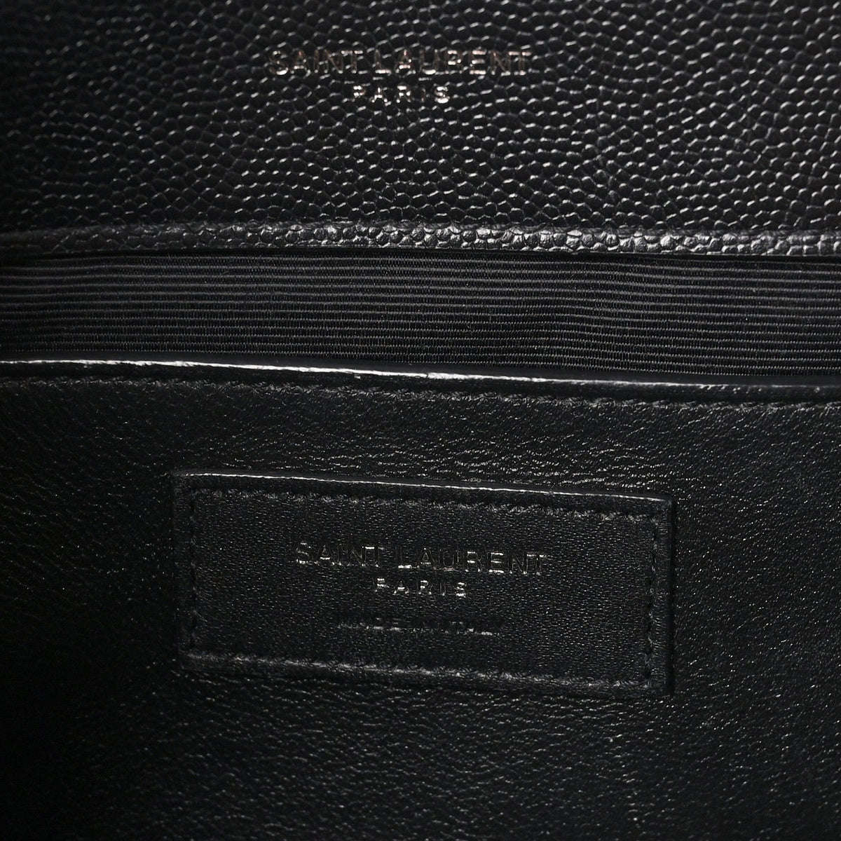 Grain De Poudre Textured Mixed Matelasse Triquilt Medium Monogram Monochrome Satchel Black