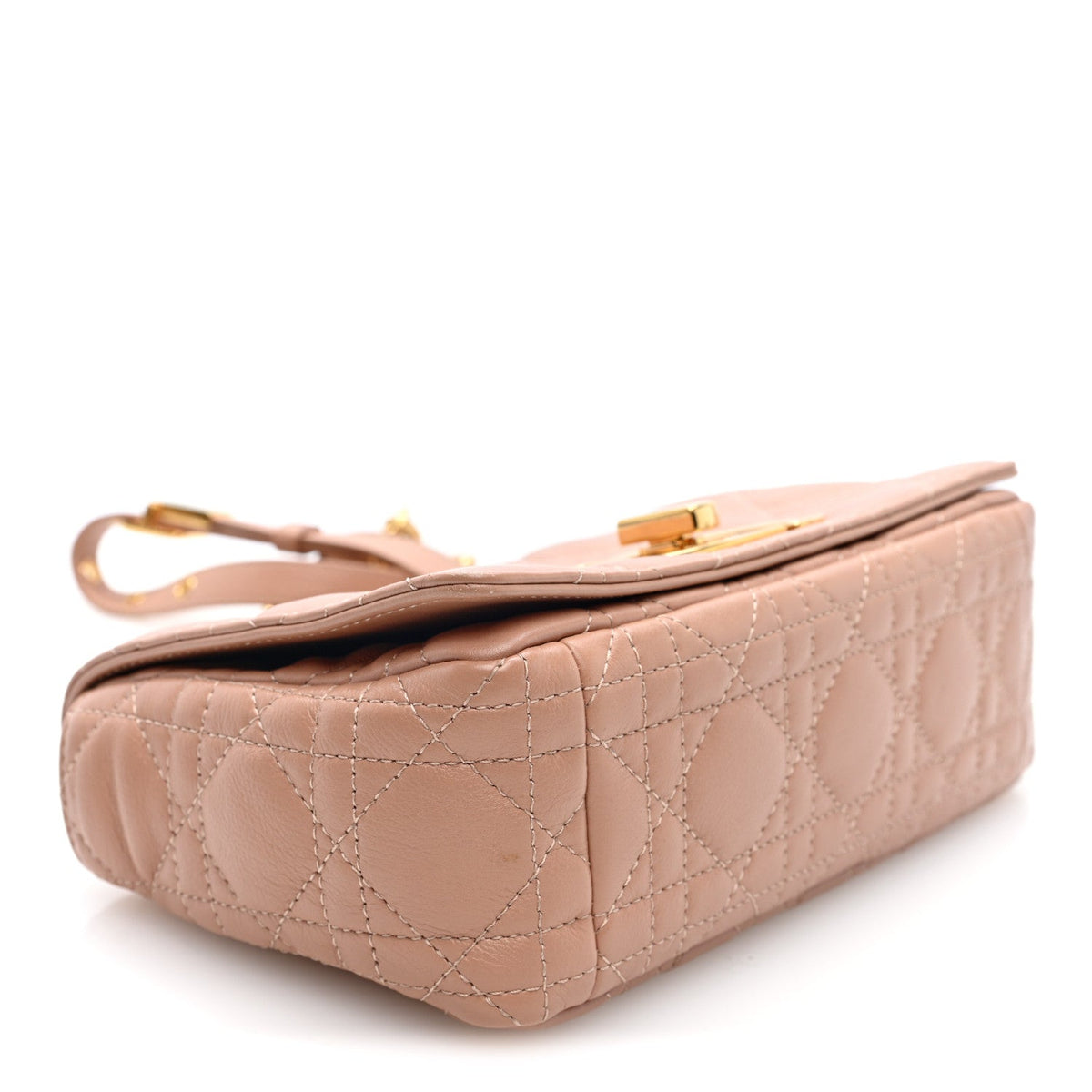 Grained Calfskin Cannage Small Caro Bag Rose De Vents