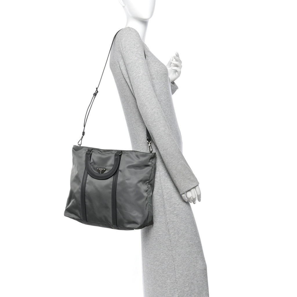 Tessuto Nylon Pocket Tote Grey