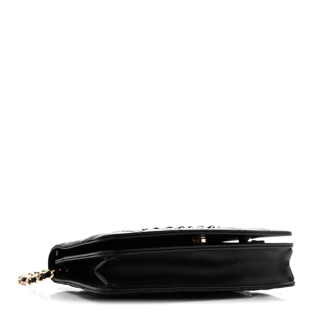 Calfskin Once Upon A Time Wallet on Chain WOC Black