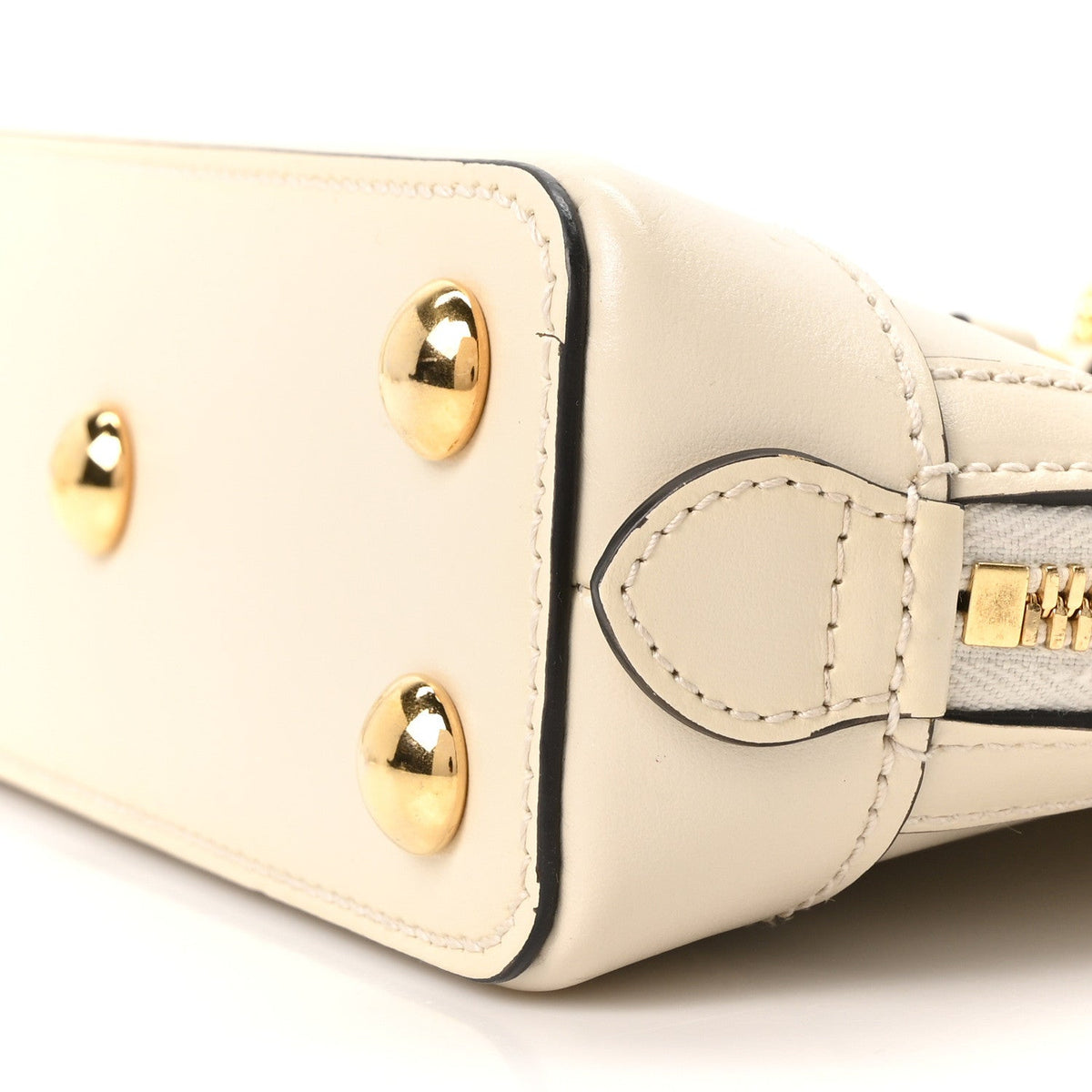 Boarded Plutone Calfskin Mini Horsebit 1955 Top Handle Bag Mystic White
