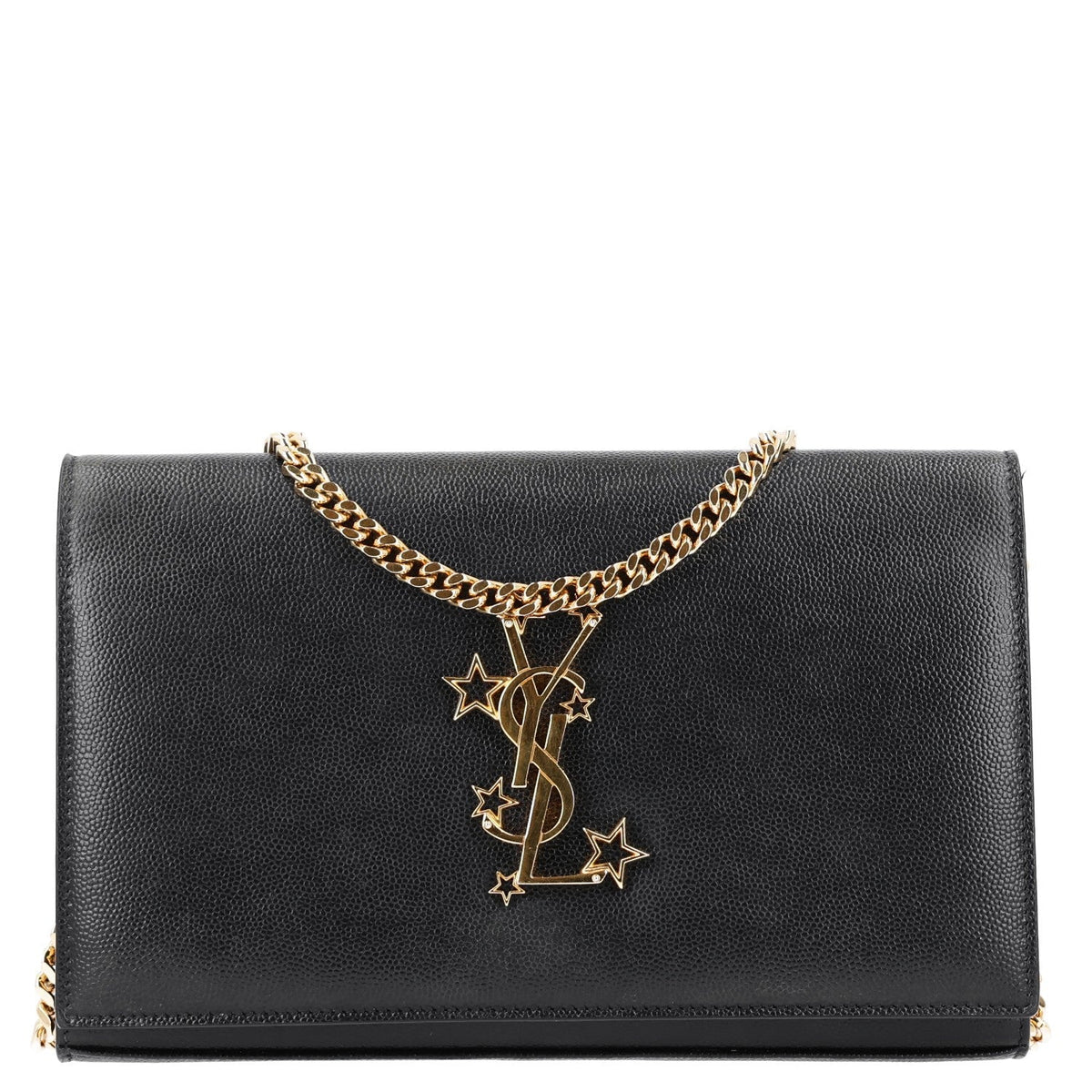 Grain De Poudre Star Studded Monogram Wallet on Chain Black