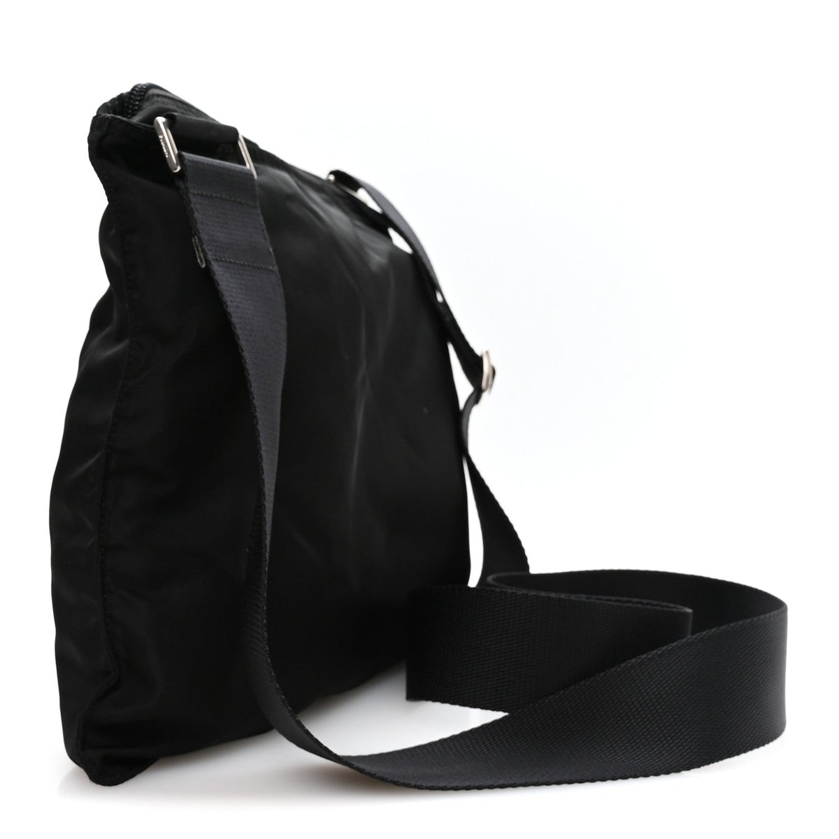Nylon Vela Flat Messenger Bag Black