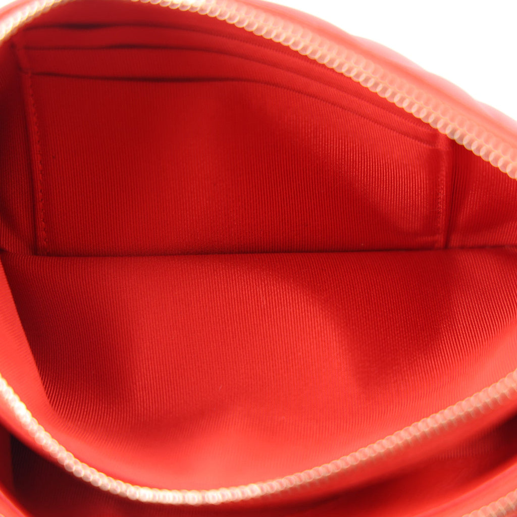 Lambskin Quilted Small Clutch With Chain Red