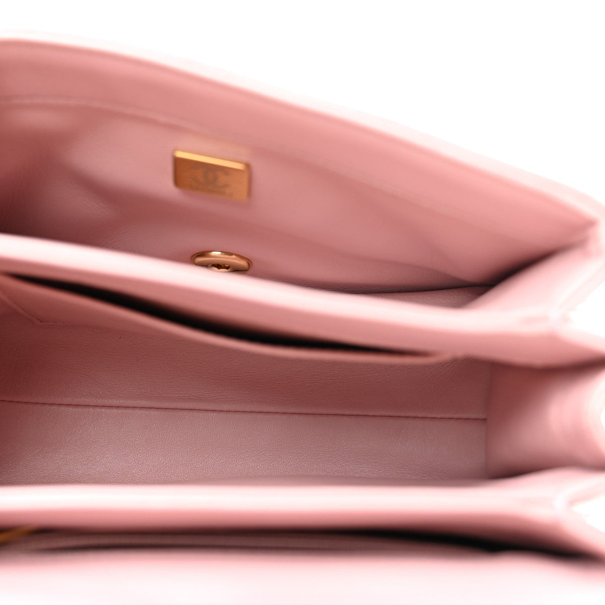 Lambskin Quilted Color Match Small Flap Light Pink