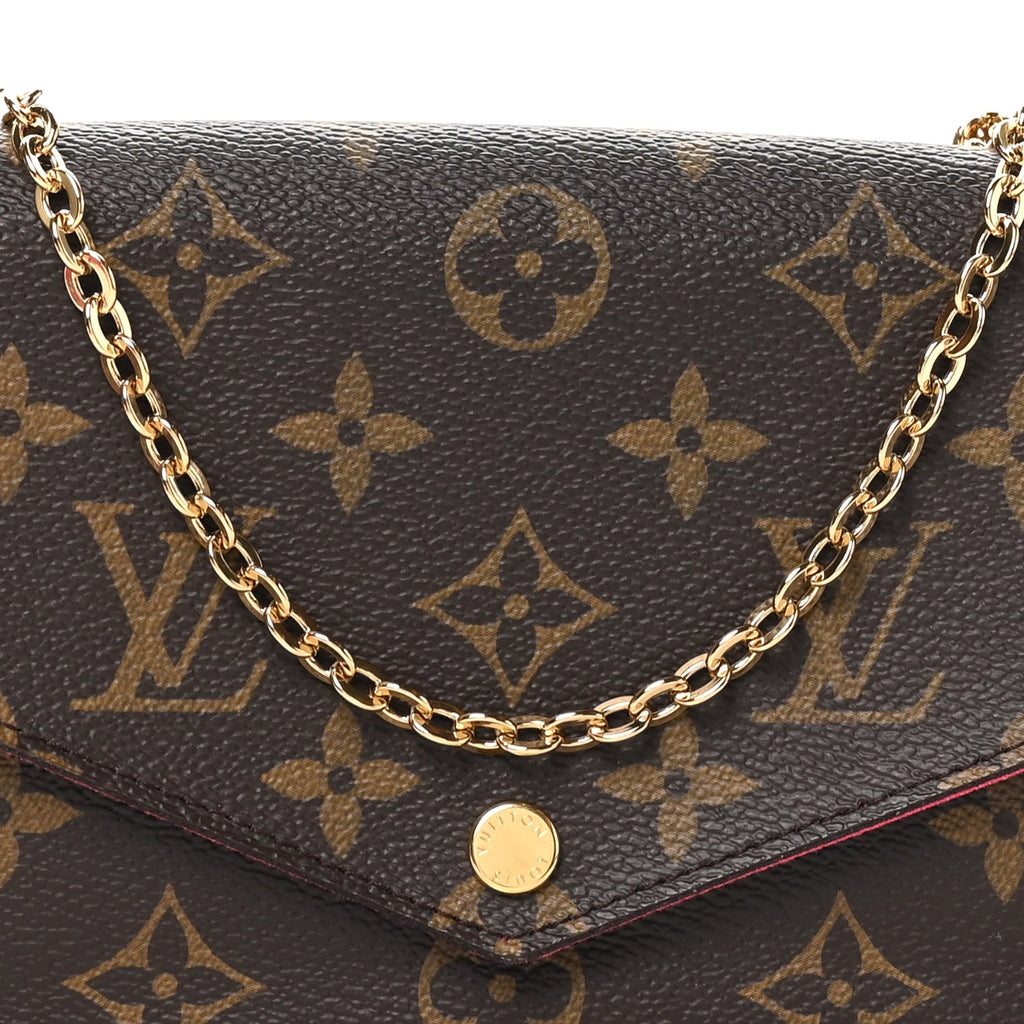 Monogram Pochette Felicie Chain Wallet Fuchsia