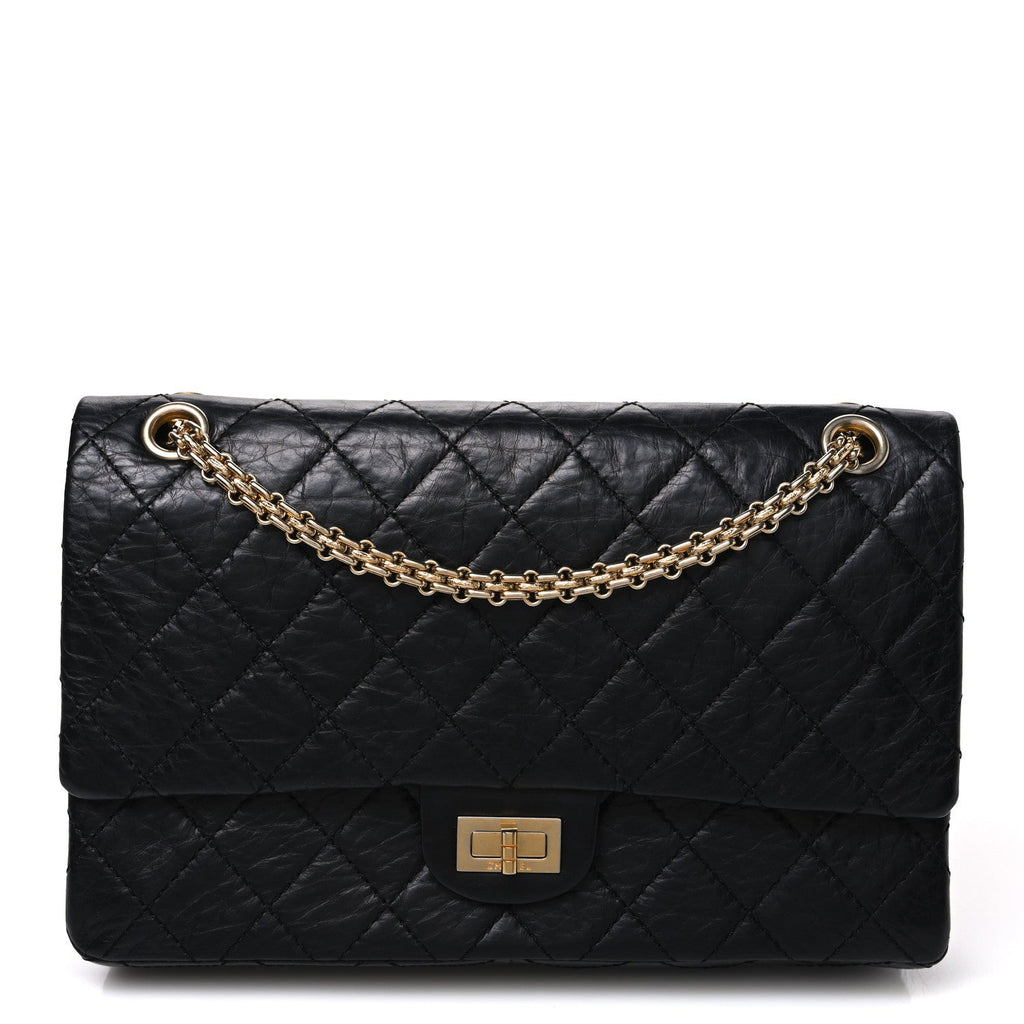 Aged Calfskin Quilted 50th Anniversary 2.55 Reissue 226 Flap Black