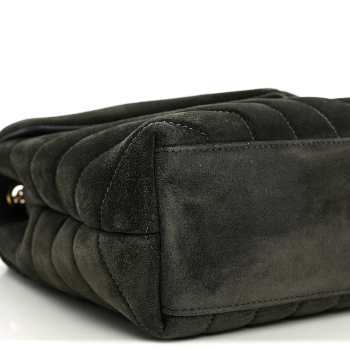 Suede Calfskin Y Quilted Monogram Small Loulou Chain Satchel Storm