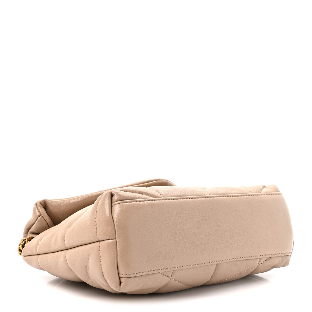 Lambskin Quilted Toy Loulou Puffer Monogram Chain Satchel Nude Powder