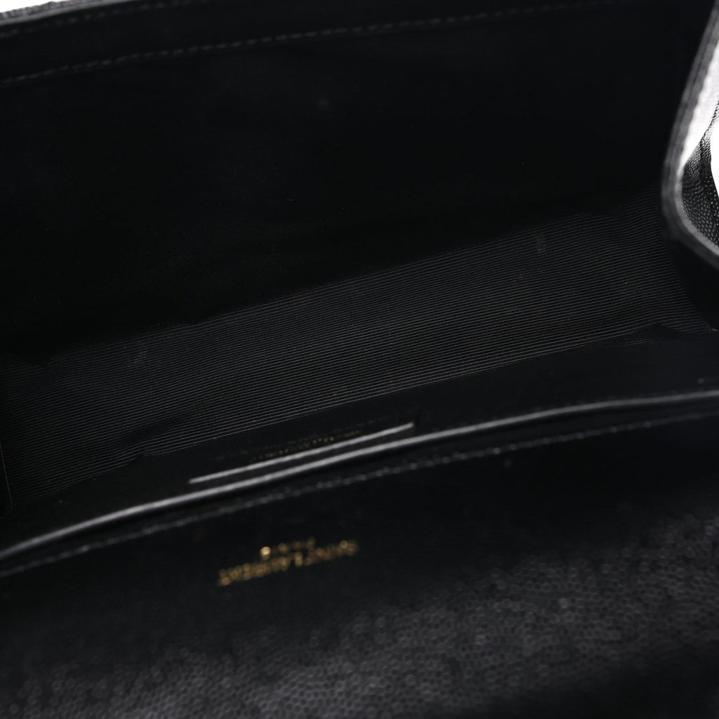Grain De Poudre Matelasse Chevron Medium Monogram Satchel Black