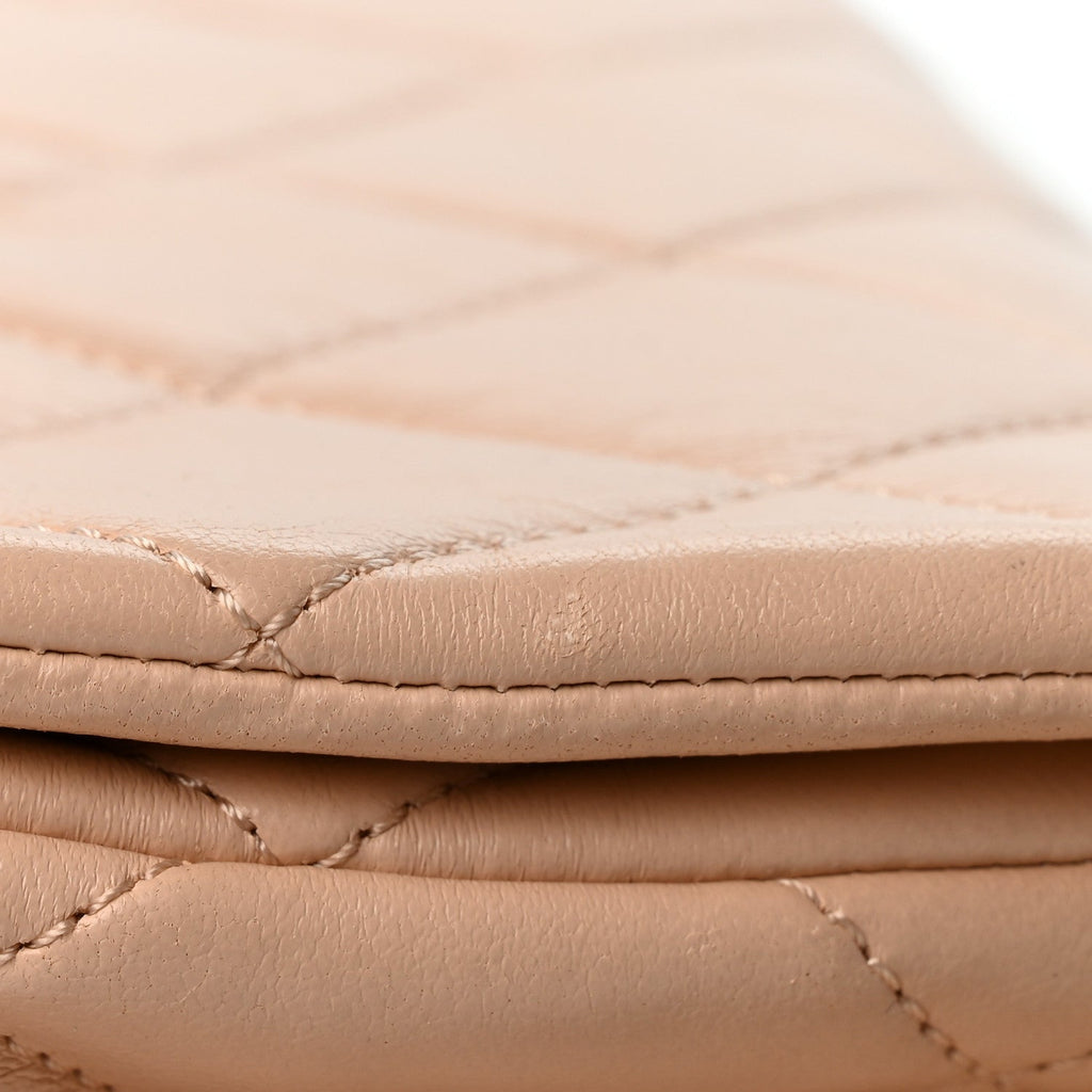 Lambskin Quilted Medium Fancy Jewel Flap Pink
