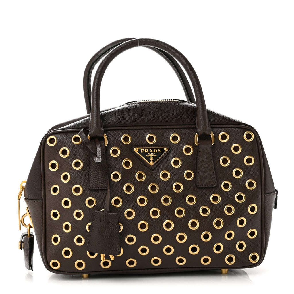 Saffiano Grommets Bowler Caffe