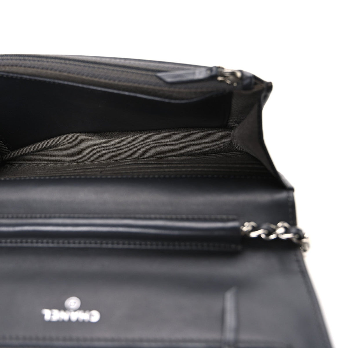 Lambskin Quilted Wallet On Chain WOC Black