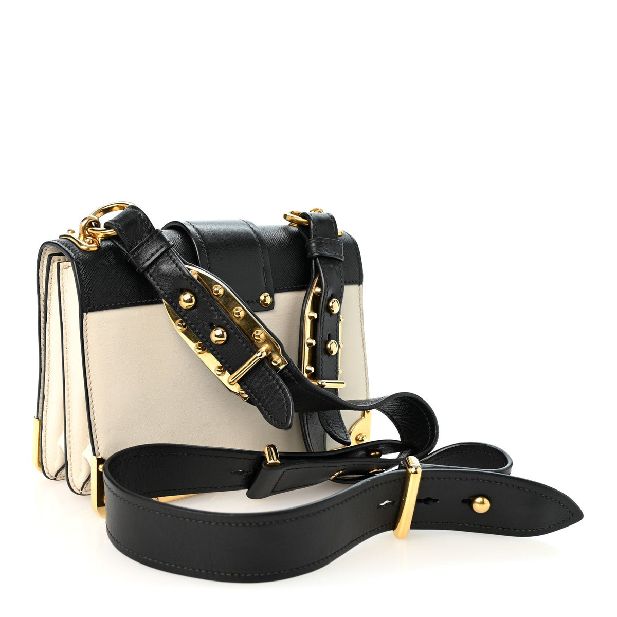 City Calf Saffiano Cahier Bag Talco Black
