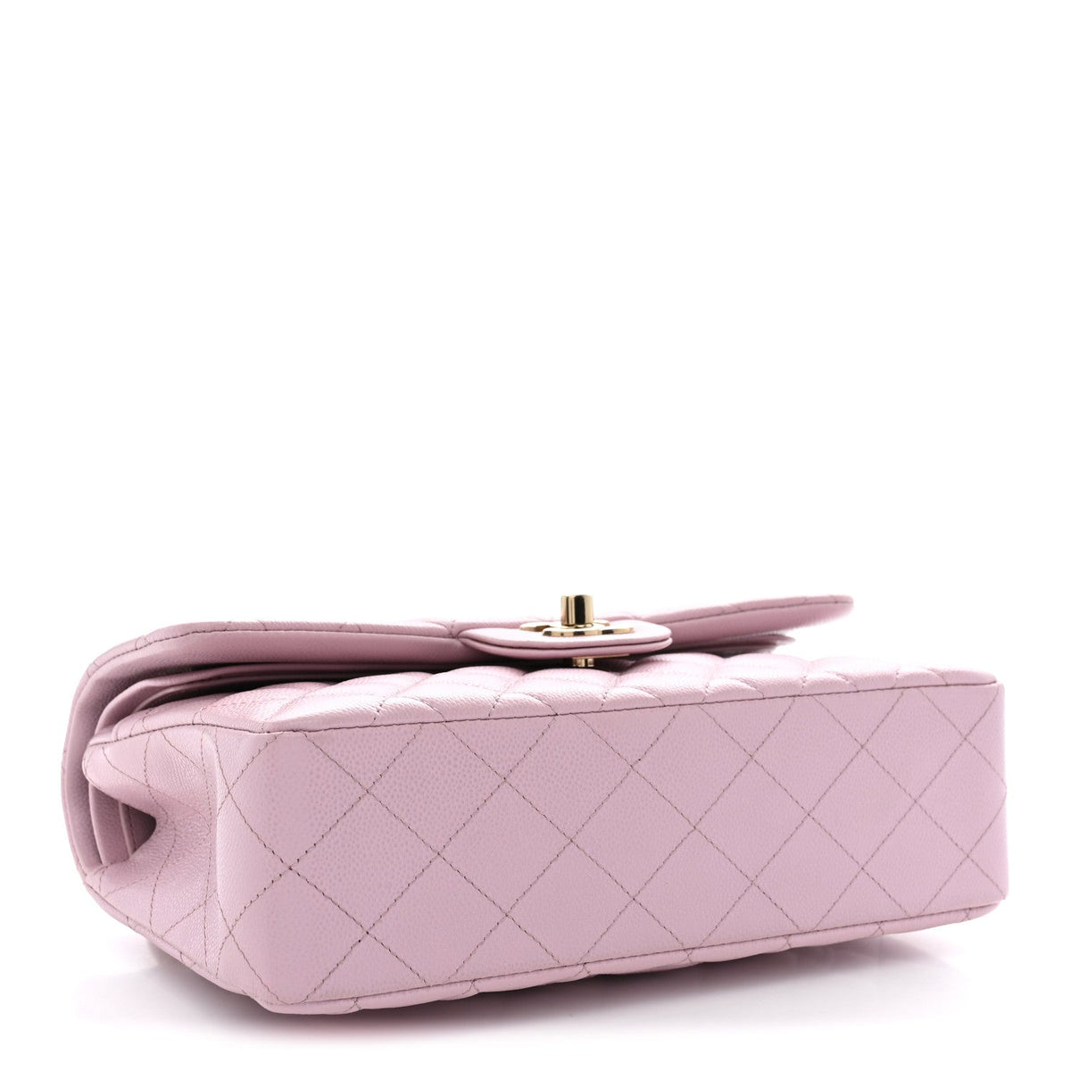 Caviar Quilted Small Double Flap Pink