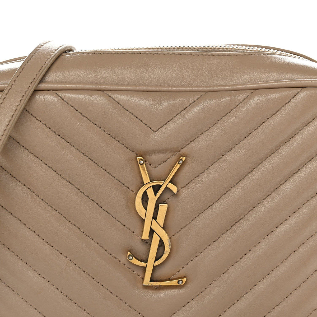 Calfskin Matelasse Monogram Lou Camera Bag Dark Beige