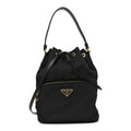 Saffiano Tessuto Nylon Mini Bucket Crossbody Bag Black