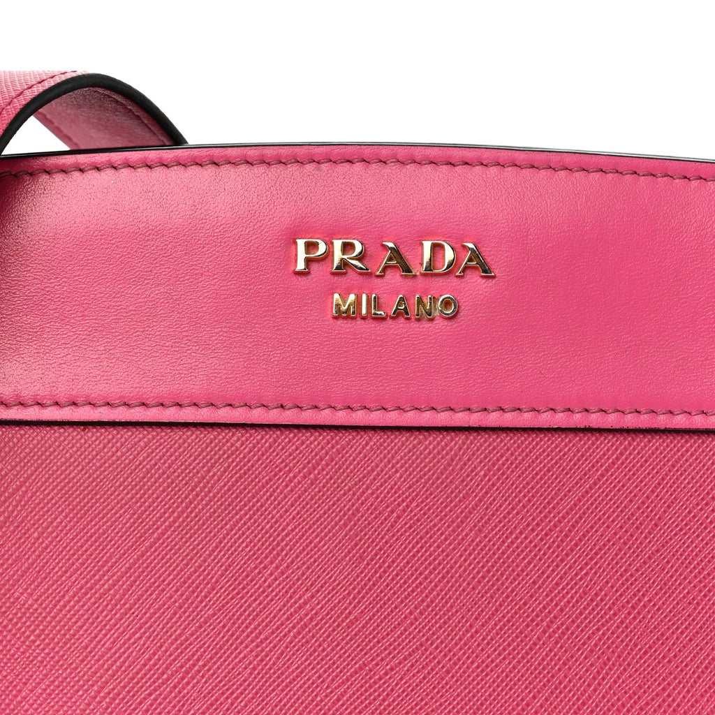 Saffiano City Calfskin Bandoliera Bag Fuxia