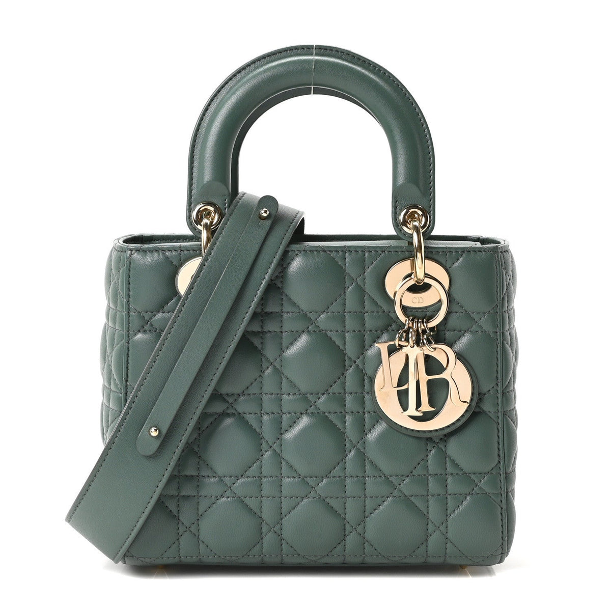 Lambskin Cannage Small Lady Dior Army Green