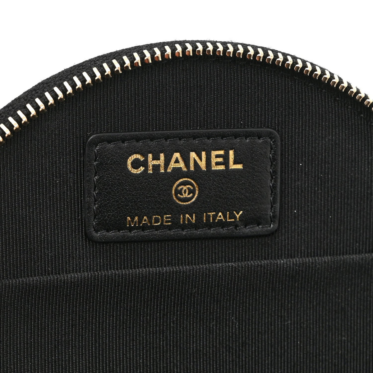 Caviar Quilted Round Handle With Care Vanity With Chain Black