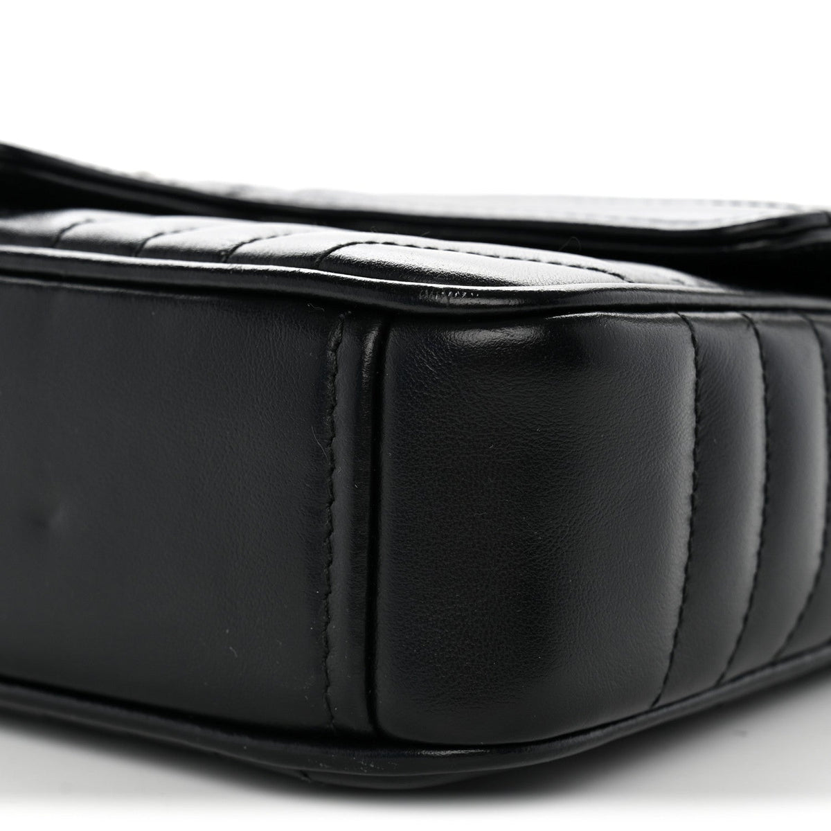Soft Calfskin Impunture Diagramme Medium Chain Flap Shoulder Bag Black
